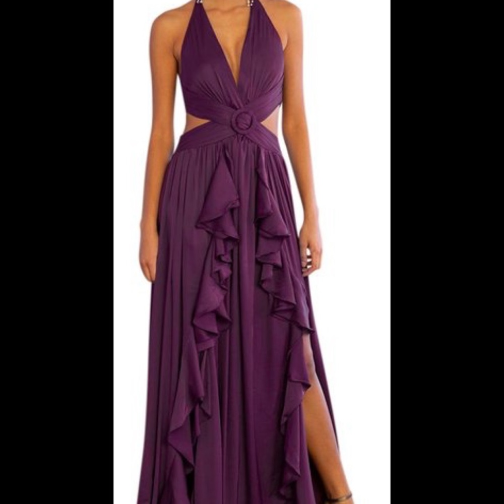PatBO Sleeveless Cut Out Gown Deep Purple Sz 4 NWT! - Picture 6 of 6
